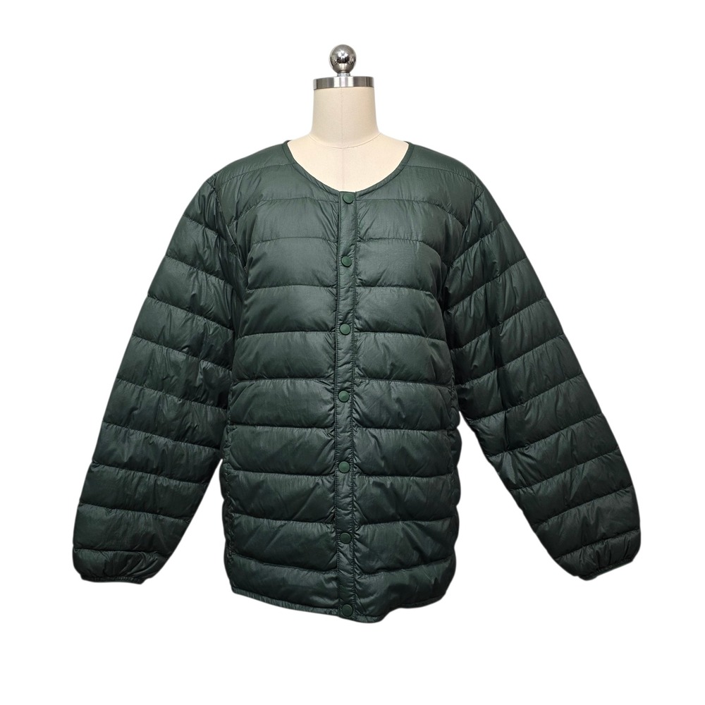 Outdoor Voices Womens XL Quilted Button Front Jacket Green Lightweight Gorpcore